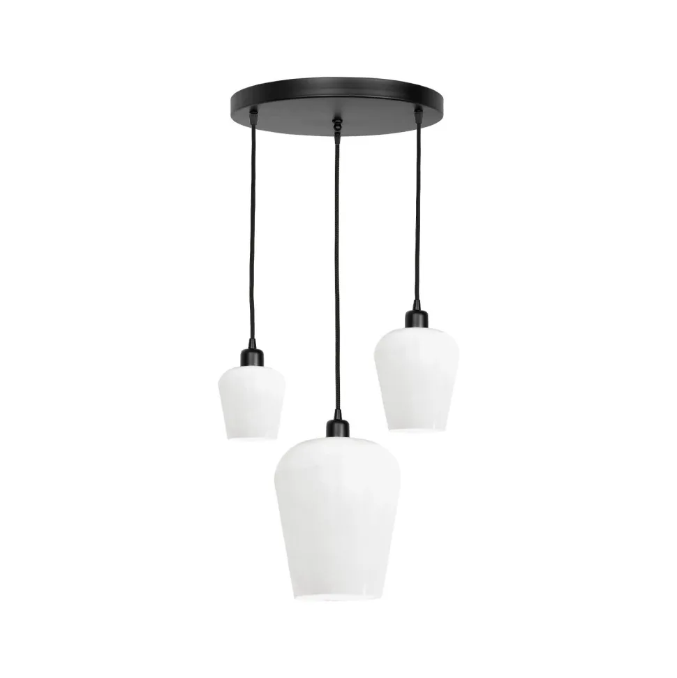 Pendelleuchte Schwarz Weiß 3-flammig E27 Ø 47,5 cm ADRIAN