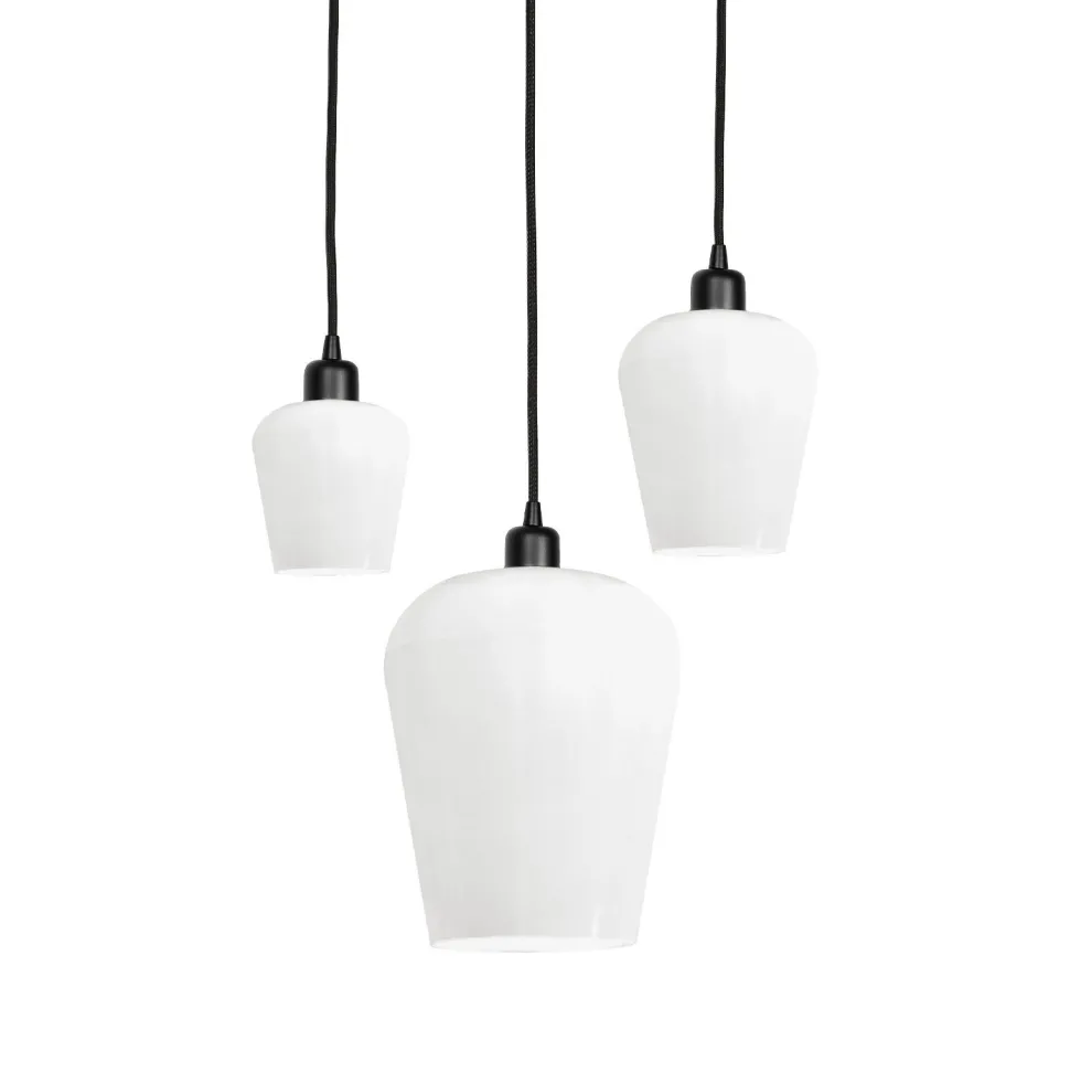 Pendelleuchte Schwarz Weiß 3-flammig E27 Ø 47,5 cm ADRIAN