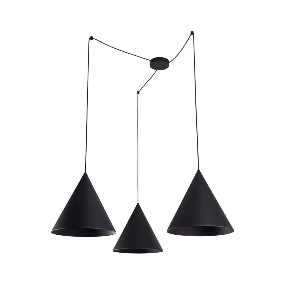 Pendelleuchte Schwarz XXL verstellbar 3-flammig E27 CODY