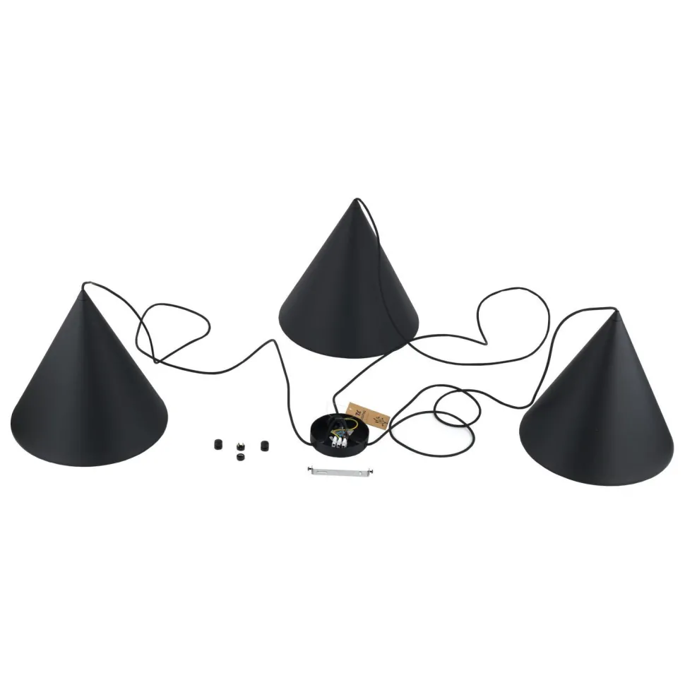 Pendelleuchte Schwarz XXL verstellbar 3-flammig E27 CODY