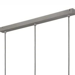 Pendelleuchte Silber Metall 3-flmg Retro Esstisch