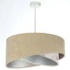 Pendelleuchte Stoff Ø 50 cm rund Velours Optik Beige Creme