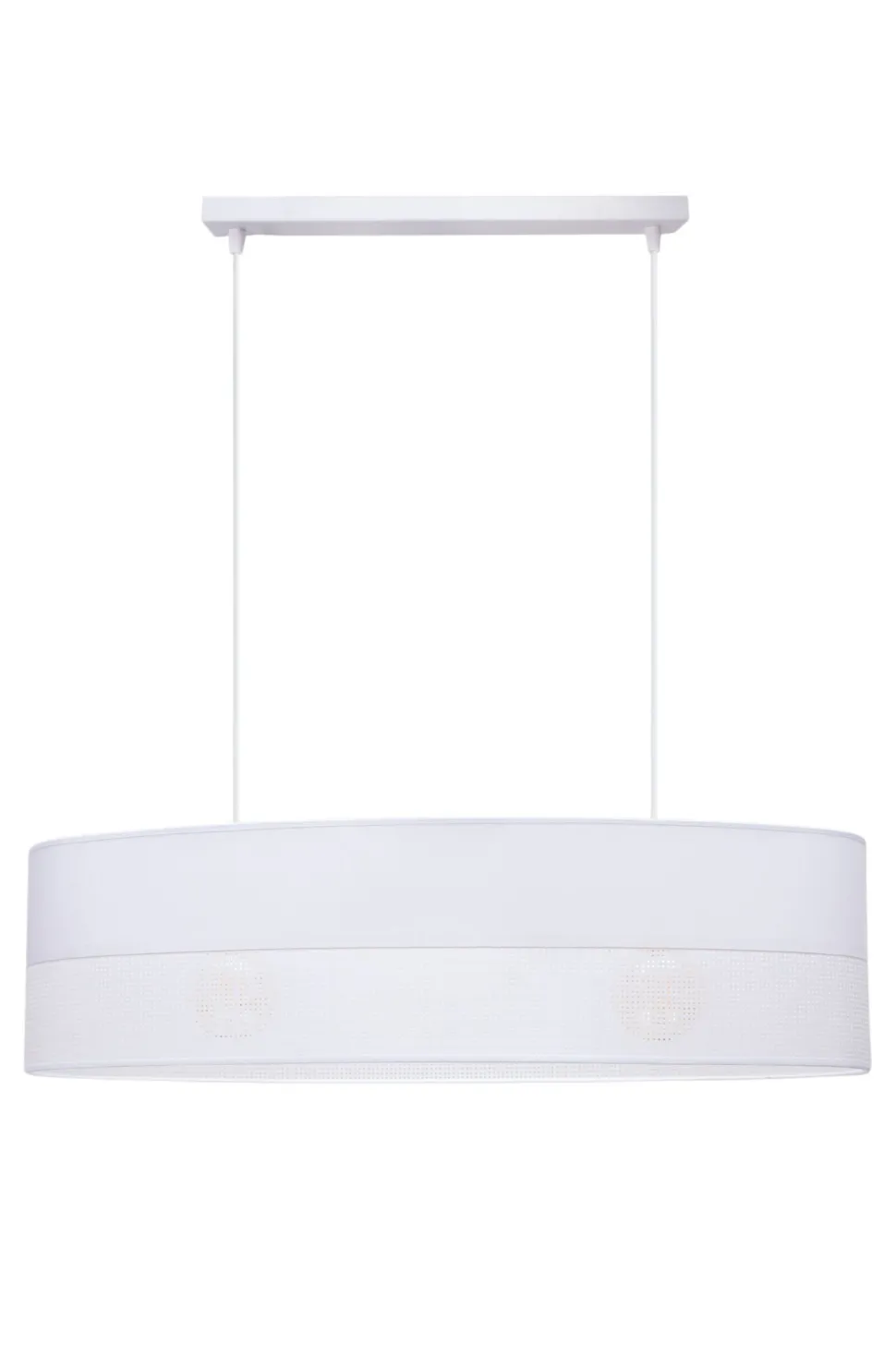 Pendelleuchte Stoff blendarm in Weiß 2-flammig wohnlich