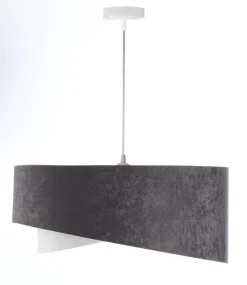 Pendelleuchte Stoff Dunkelgrau Gold E27 rund Ø 50 cm