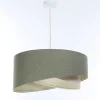 Pendelleuchte Stoff Grün Creme E27 rund Ø 40 cm Modern
