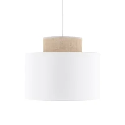 Pendelleuchte Stoff Jute E27 Ø 38 cm H: max. 1,7 m Weiß Natur