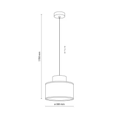 Pendelleuchte Stoff Jute E27 Ø 38 cm H: max. 1,7 m Weiß Natur
