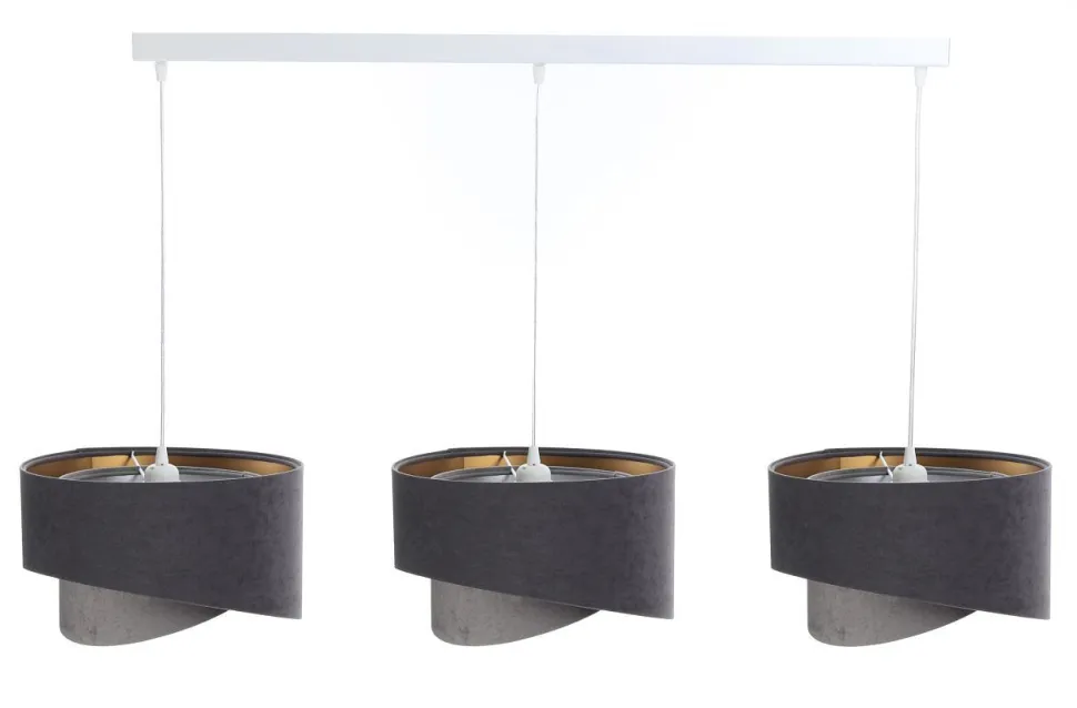 Pendelleuchte Stoff Velours Optik Modern 3-flammig E27