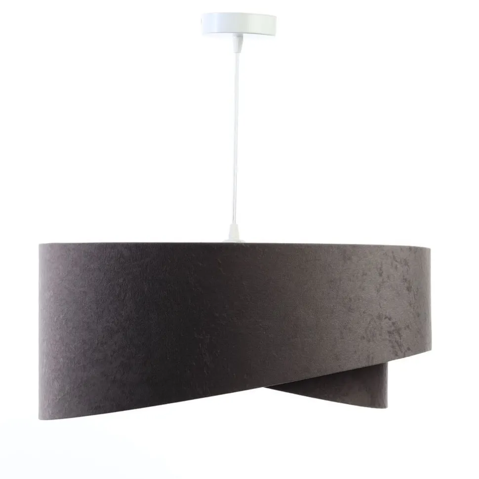 Pendelleuchte Stoff verstellbar E27 Stoff in Grau Gold