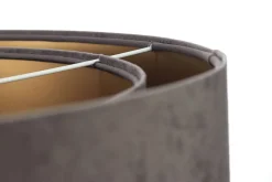 Pendelleuchte Stoff verstellbar E27 Stoff in Grau Gold