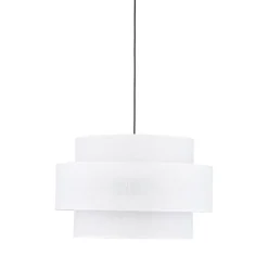 Pendelleuchte Stoff Weiß Ø 50 cm H: max. 160 cm 3x E27