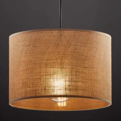 Pendelleuchte Stoffschirm Jute Ø 30 cm E27 Boho Style