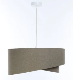 Pendelleuchte verstellbar Braun E27 rund Ø 50 cm Stoff Modern