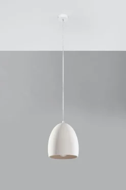 Pendelleuchte Weiß Ø 30 cm Keramik bemalbar E27 TEVEL