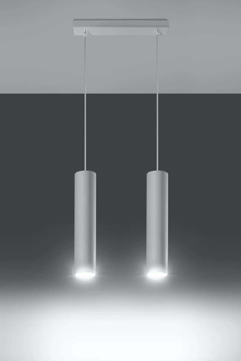 Pendelleuchte Weiß 2-flammig GU10 höhenverstellbar