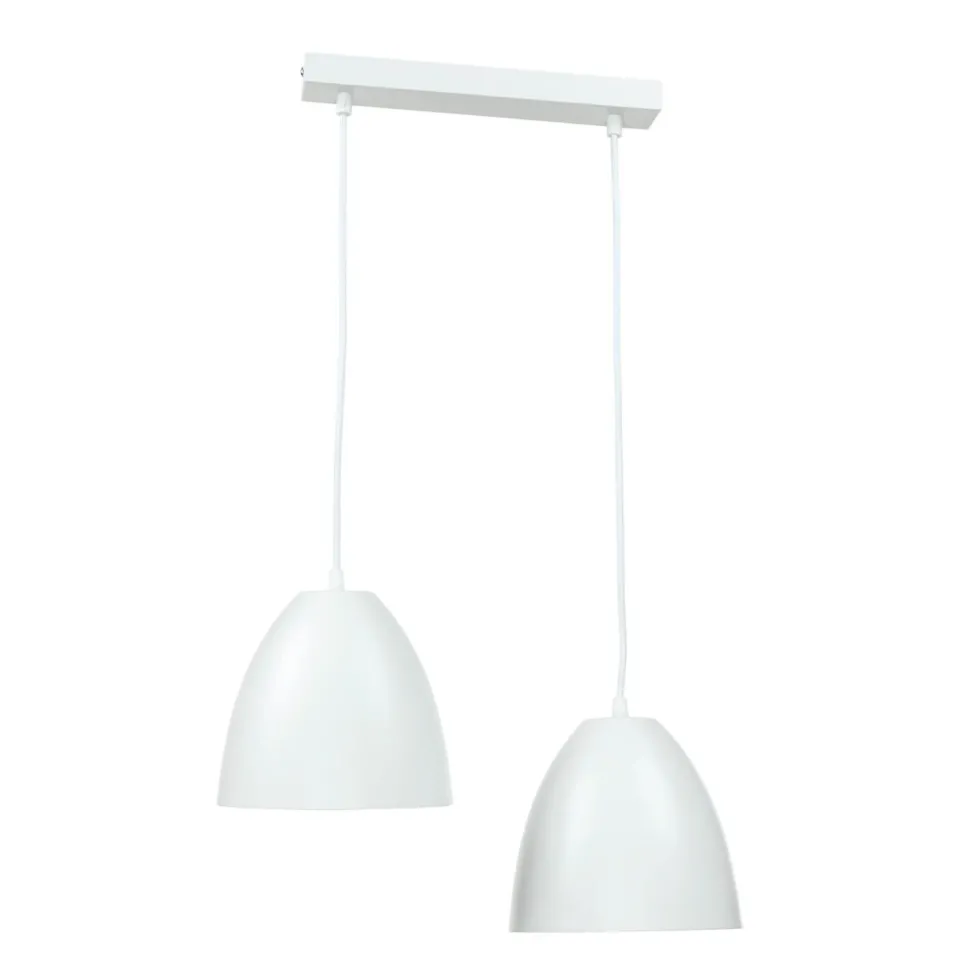 Pendelleuchte Weiß Gold verstellbar E27 2-flammig