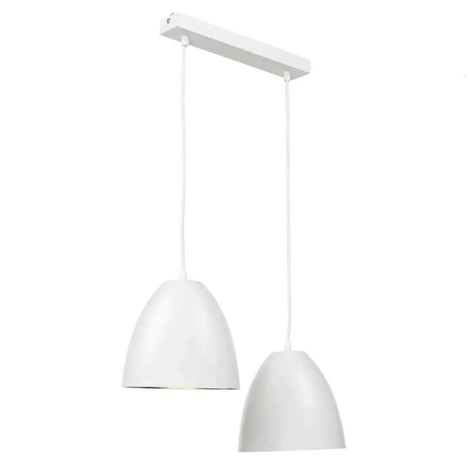 Pendelleuchte Weiß Gold verstellbar E27 2-flammig