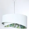 Pendelleuchte Weiß Grün Tropical Ø 50 cm E27 verstellbar