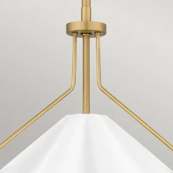 Pendelleuchte Weiß Messing antik H: max. 130,9 cm Metall E27