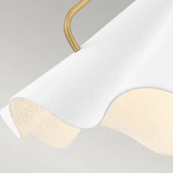 Pendelleuchte Weiß Messing antik H: max. 130,9 cm Metall E27