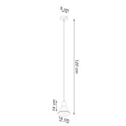 Pendelleuchte Weiß Metall Retro Ø 14 cm schlicht E27