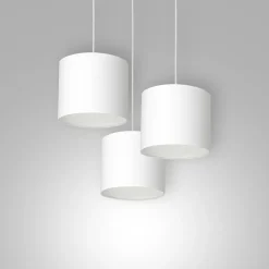 Pendelleuchte Weiß Stoff Metall E27 B:45 cm blendarm