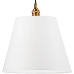 Pendelleuchte Weiß Stoff Schirm Ø 30 cm Vintage