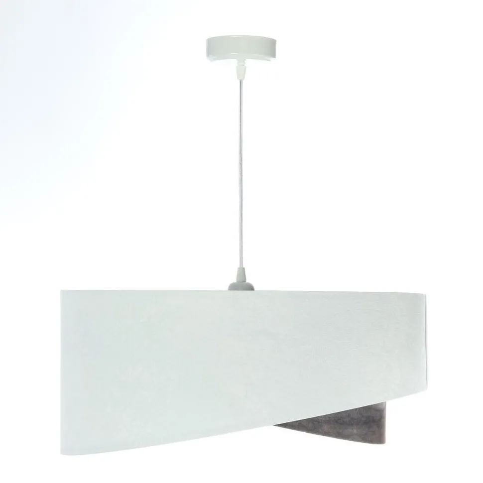 Pendelleuchte Wohnzimmer rund D: 50 cm Stoff Velours Optik