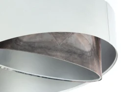 Pendelleuchte Wohnzimmer rund D: 50 cm Stoff Velours Optik