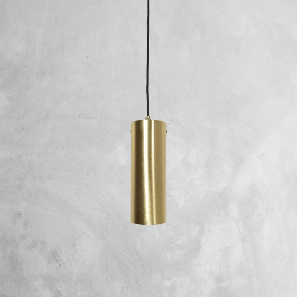 Pendelleuchte Zylinder Ø 8,5 cm Messing massiv E27