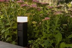 Pollerleuchte Aluminium Schwarz 36,7 cm IP44 Steckdose