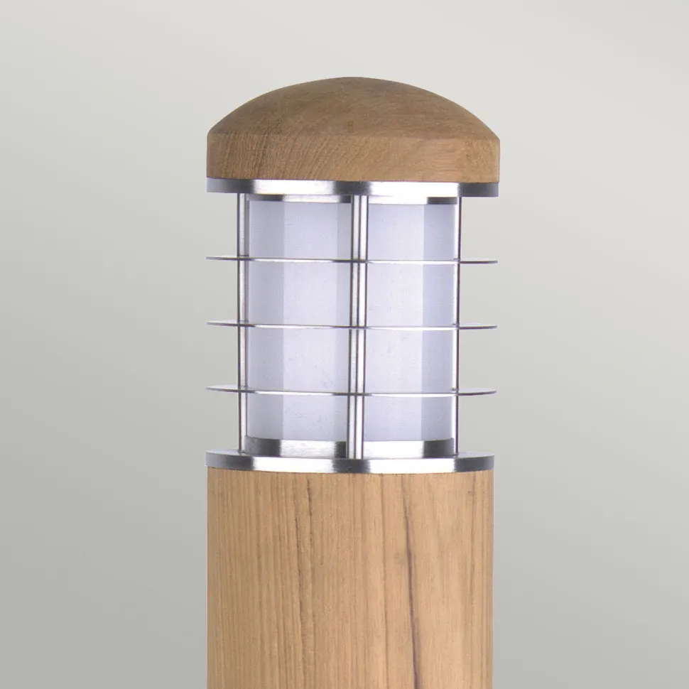 Pollerleuchte außen Edelstahl Holz 67cm Nordic IP55