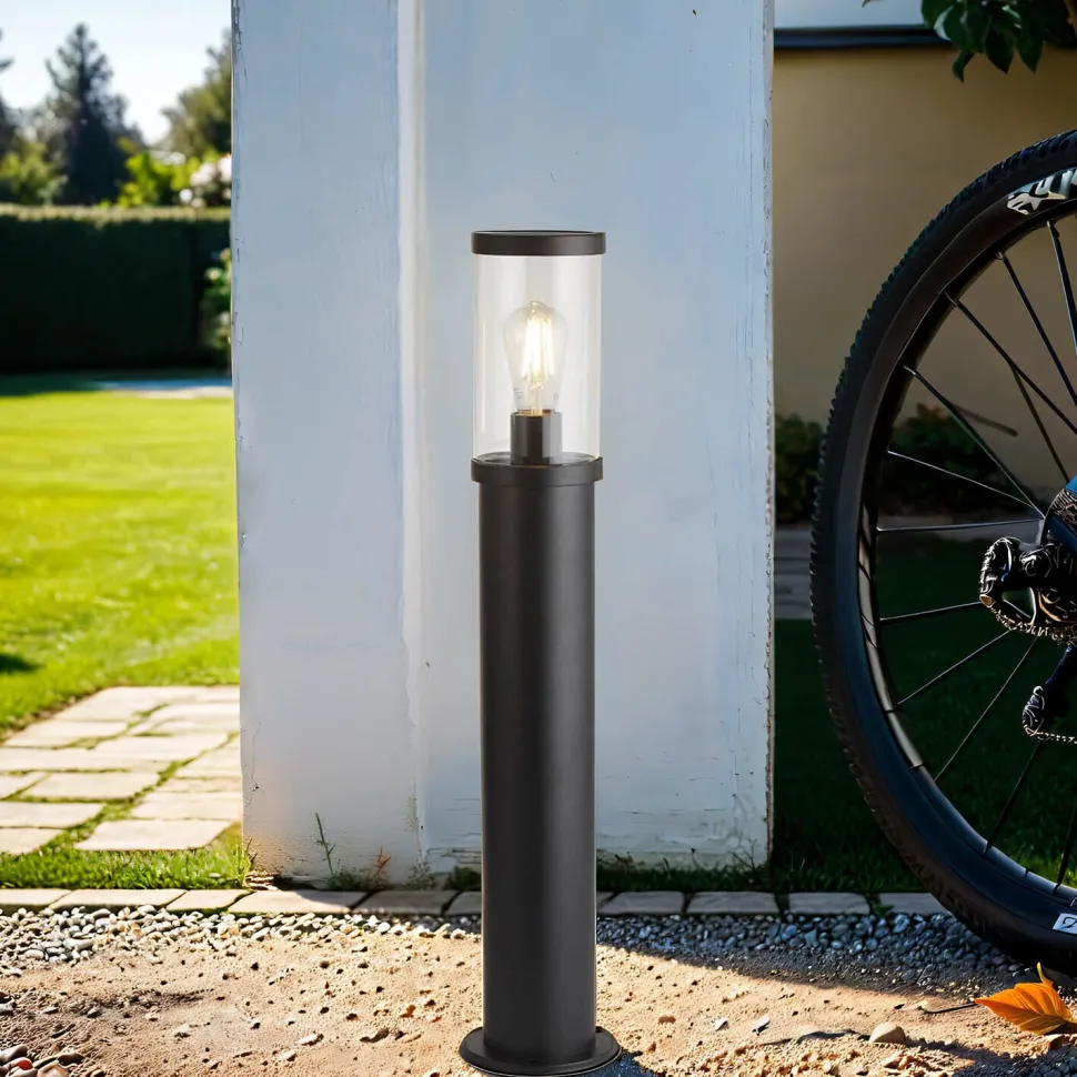 Pollerleuchte IP44 73 cm E27 Schwarz Klar Garten Weg