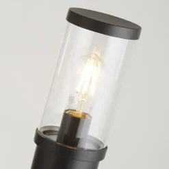 Pollerleuchte IP44 73 cm E27 Schwarz Klar Garten Weg