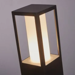 Pollerleuchte IP44 GU10 73 cm Schwarz Weiß Aluminium