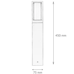 Pollerleuchte IP44 GU10 45 cm Schwarz Weiß Aluminium