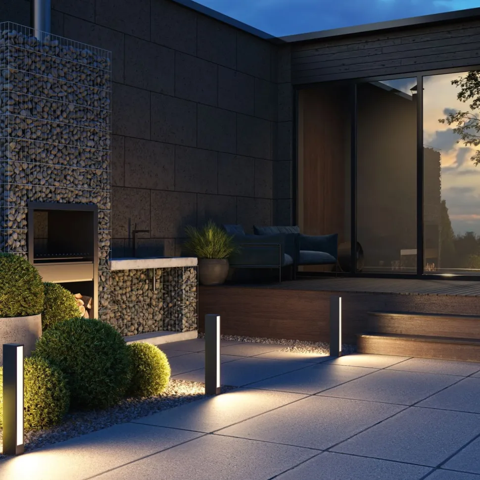 Pollerleuchte LED Metall 60 cm IP65 Graphit eckig LISA