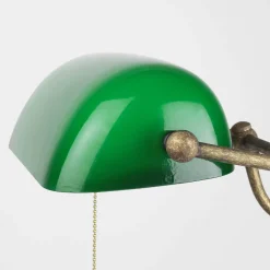Premium Bankerlampe aus Messing in Antik Bronze Tischleuchte