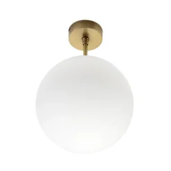 Premium Deckenleuchte MUSA rund Glas Echt-Messing