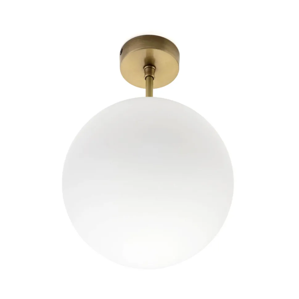 Premium Deckenleuchte MUSA rund Glas Echt-Messing