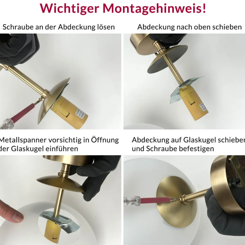 Premium Deckenleuchte MUSA rund Glas Echt-Messing