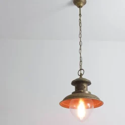 Premium Hängeleuchte Außen aus Messing in Bronze