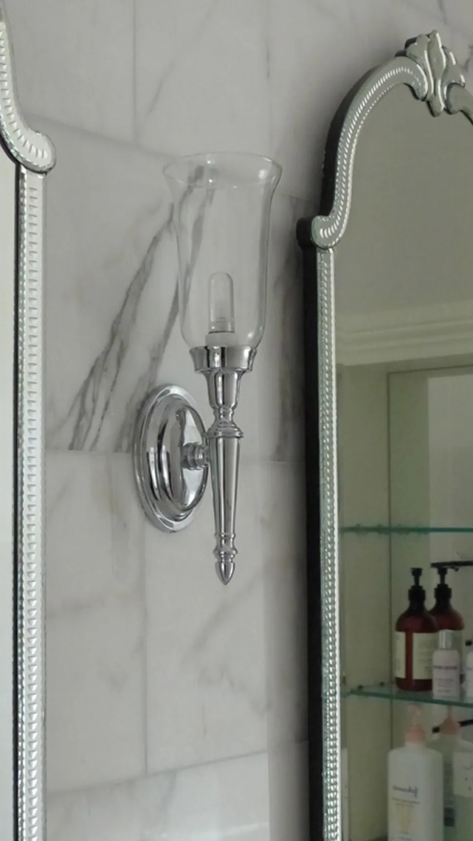 Premium Messing Lampe Badezimmer IP44 LED in Chrom RAZZO