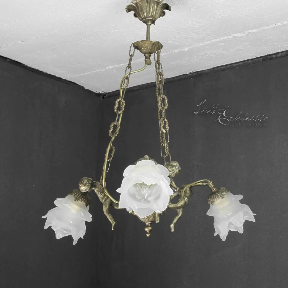 Premium Pendelleuchte Putti Bronze