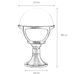 Premium Sockellampe Außen aus echtem Messing Antik