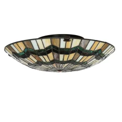 Premium Tiffany Lampe FARFALLA Buntglas rund Ø42cm