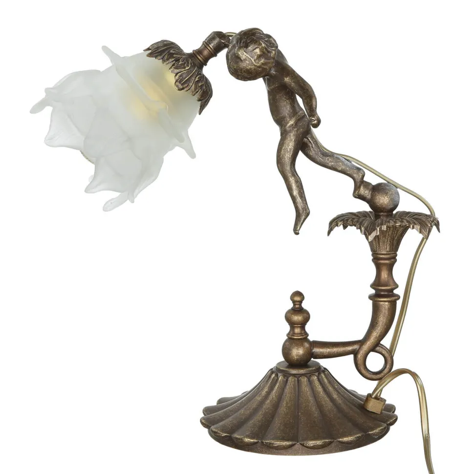 Premium Tischleuchte Putte in Bronze