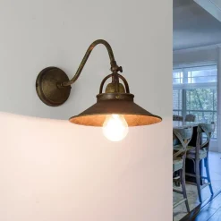 Premium Wandleuchte Country Messing in Bronze Antik