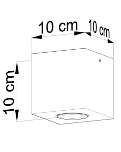 Quadratische Betonlampe Decke B:10cm klein GU10