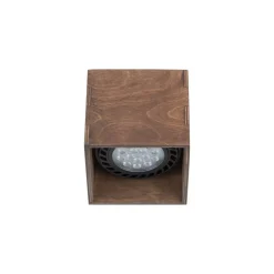 Quadratischer Deckenspot Holz B:12,5cm klein kompakt